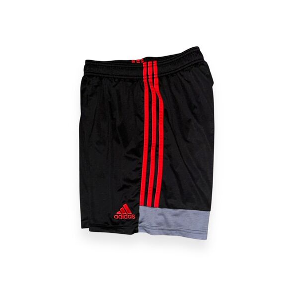 Adidas Vintage Rare Silky Soccer Shorts Sports Black Red Medium - Picture 11 of 12